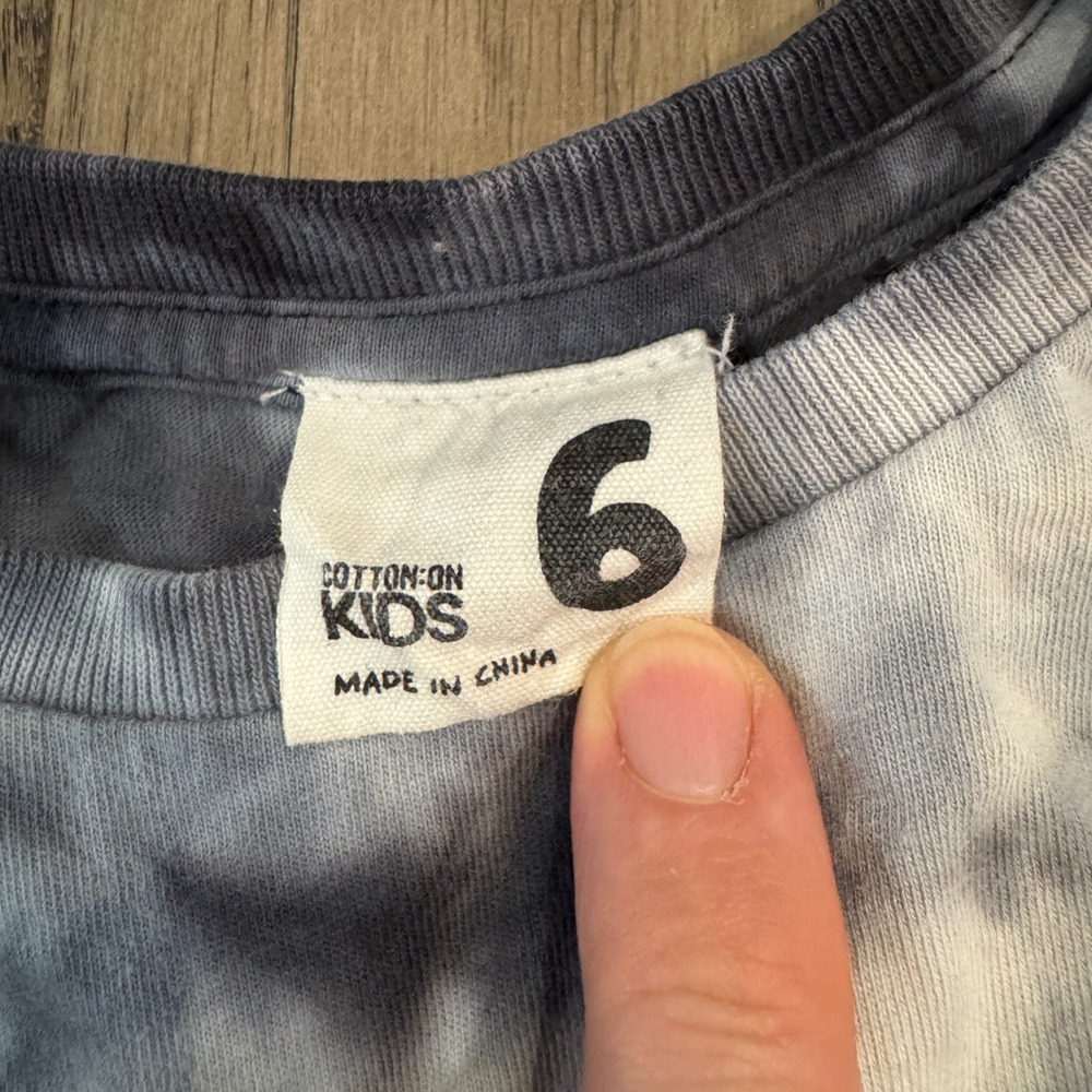 Cotton‎ On Kids Tie Dye Long Sleeve Top Size 6 Black White Trendy - Picture 4 of 6